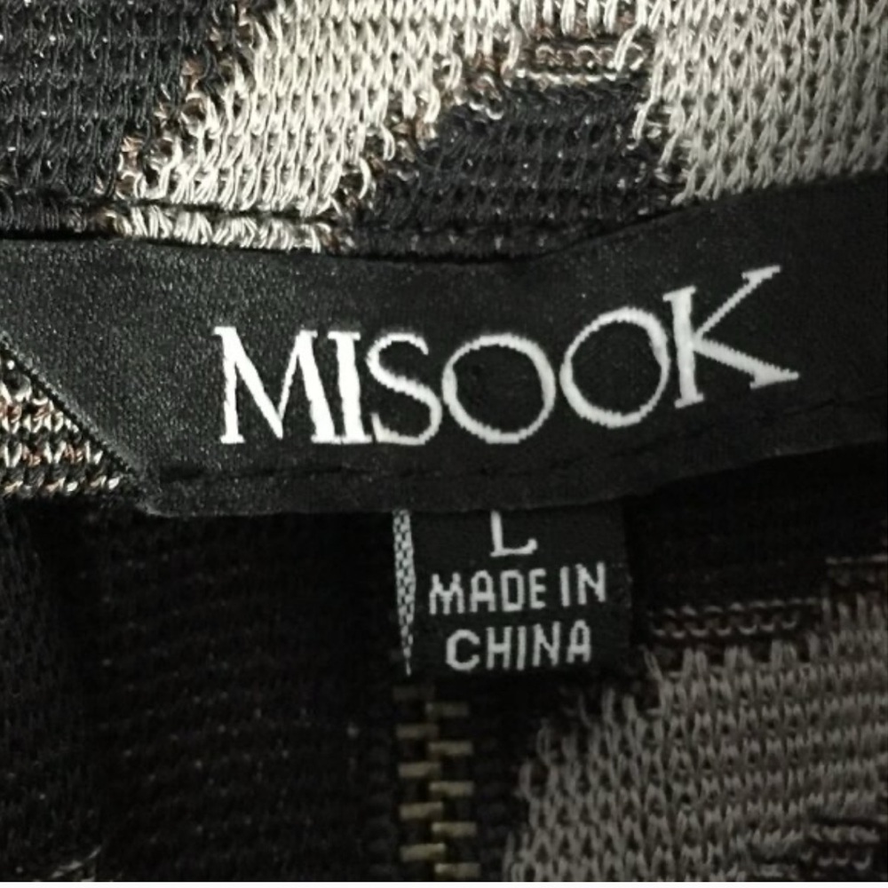 Misook Full Zip Geometric Jacket Size Large Lagen… - image 4